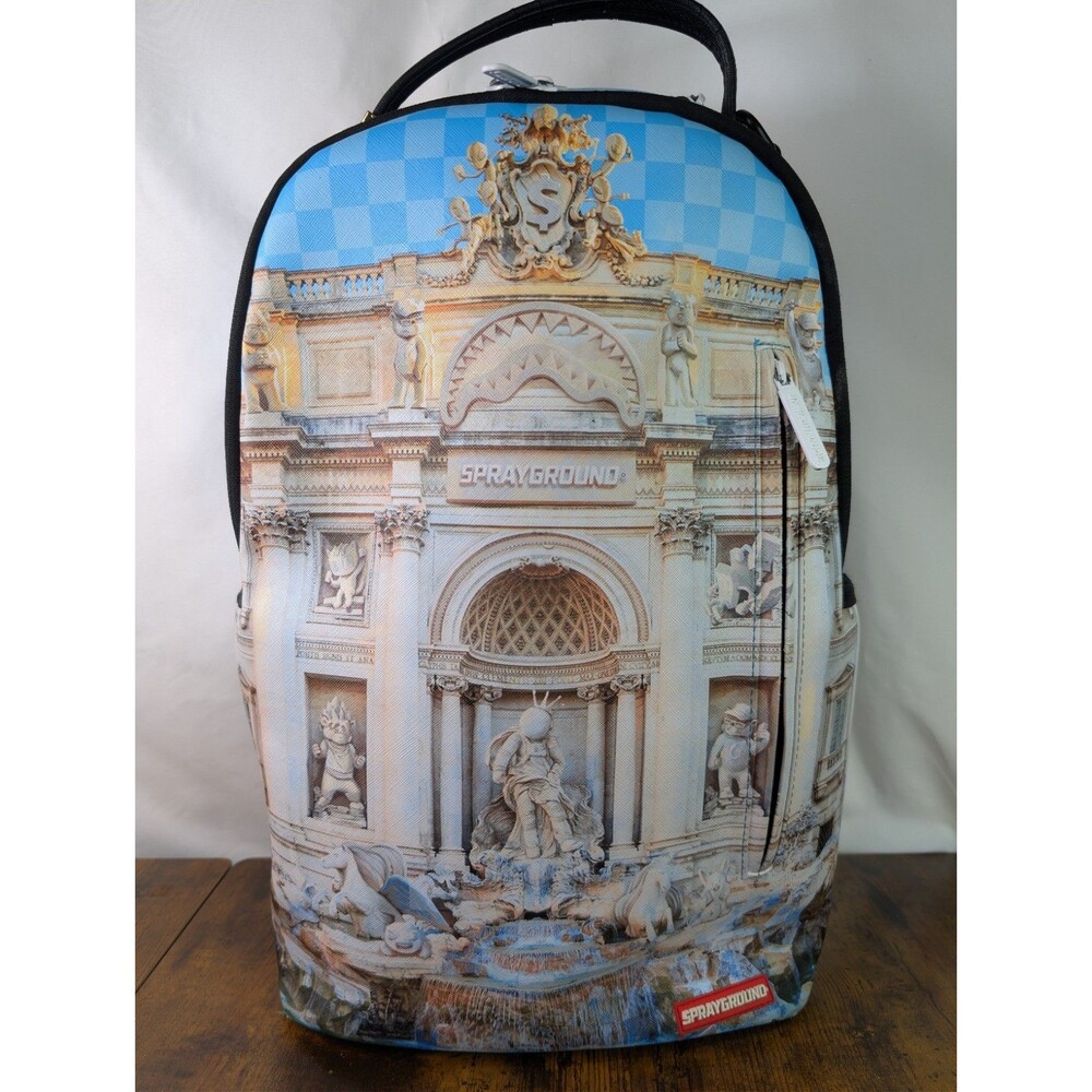 Sprayground Sprebi Fountain DLXSV Backpack Trevi Fountain Rome Rare Preowned